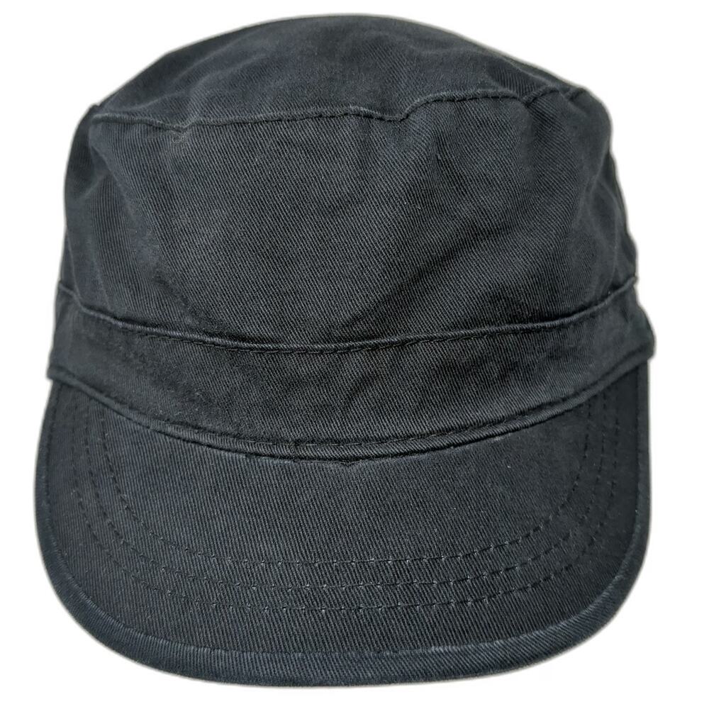 H&M Army Cap Black M Adjustable Cotton Slideback Hat Garment Quality Side Tag